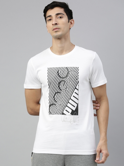 

Puma Men White & Black Pure Cotton VK Graphic Tee Puma White
