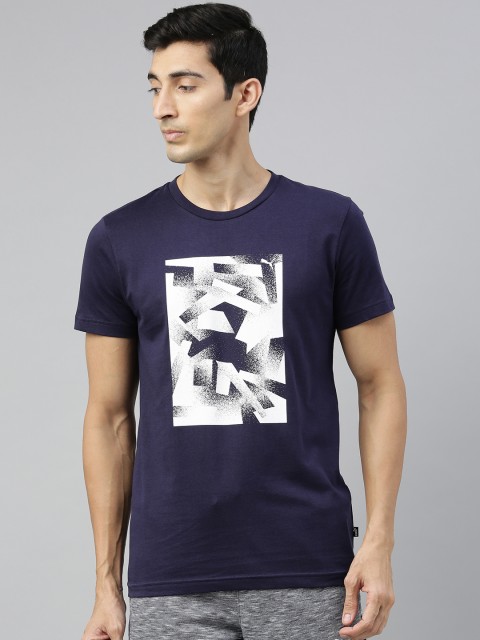 

Puma Men Navy Blue & White Graphic 2 Print Cotton Round Neck T-Shirt