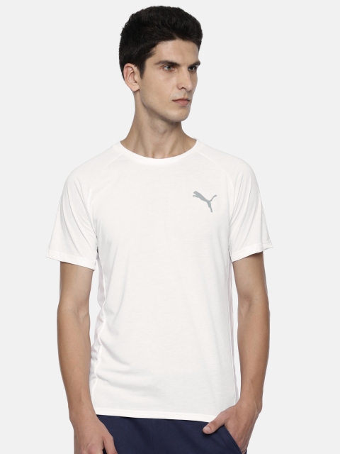 

Puma Men White Solid dryCELL Evostripe Slim Fit Round Neck T-shirt