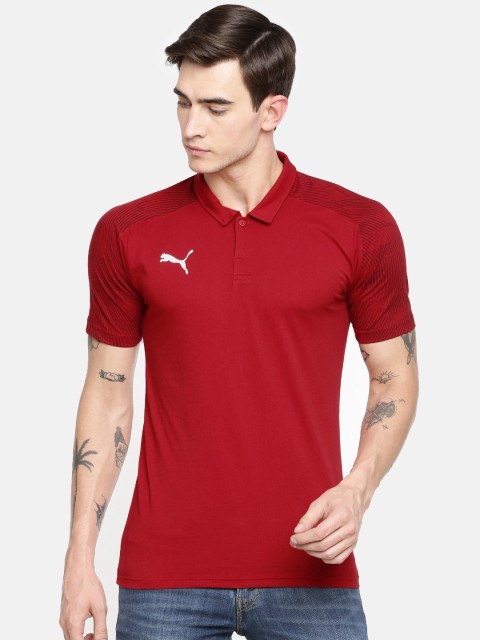 

Puma Men Red Solid Polo Collar Slim Fit CUP Sideline T-shirt