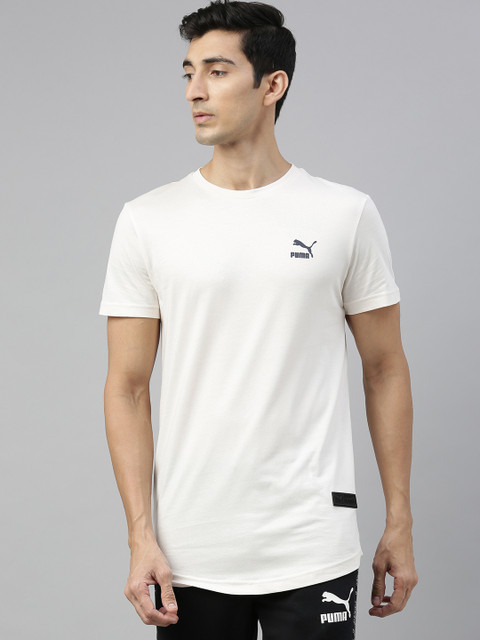 

Puma Men White VK Graphic Brand Logo Back Print Cotton Round Neck T-Shirt