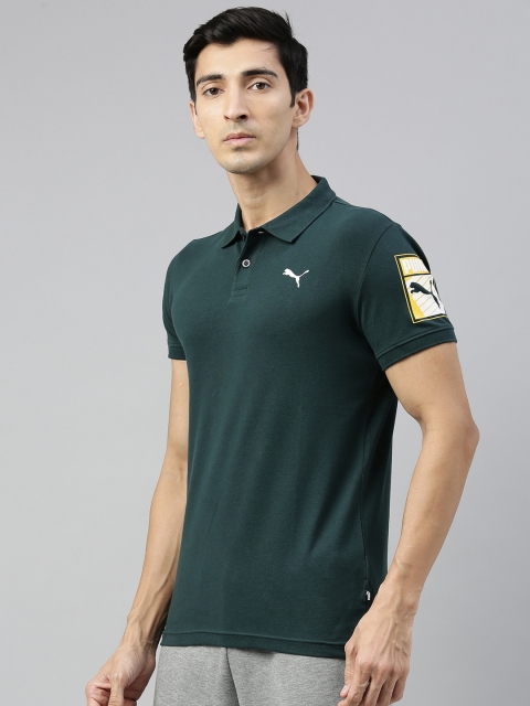 

Puma Men Green Solid Graphic Polo III Ponderosa Pine Sports T-Shirt