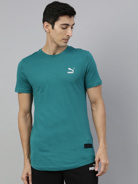 

Puma Men Teal Green VK Graphic Brand Logo Back Print Cotton Round Neck Pure Cotton T-shirt