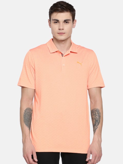 

Puma Men Orange Solid DryCELL Field Polo Collar Tennis T-shirt