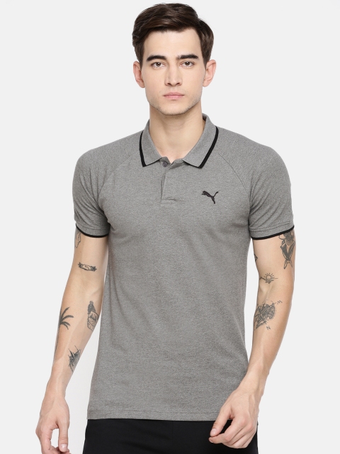 

Puma Men Grey Solid Modern Sports Slim Fit Polo Collar dryCELL T-shirt