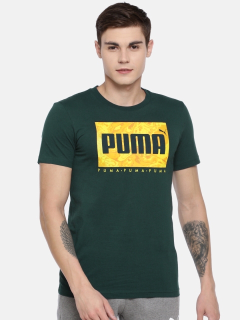 

Puma Men Green Printed Graphic XII Round Neck T-shirt