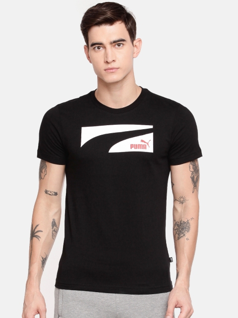 

Puma Men Black Printed Round Neck T-shirt