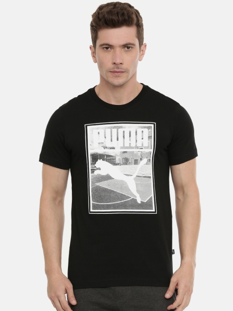 

Puma Men Black Printed Round Neck Graphic XIII Pure Cotton T-shirt
