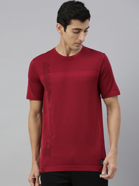 

PUMA Motorsport Men Maroon Printed Ferrari RCT evoKNIT Round Neck T-shirt