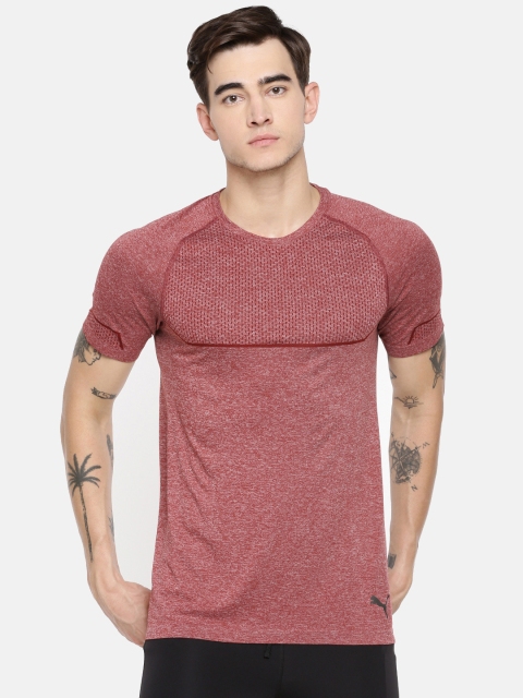 

Puma Men Maroon Solid Energy Seamless dryCELL Round Neck Running T-shirt