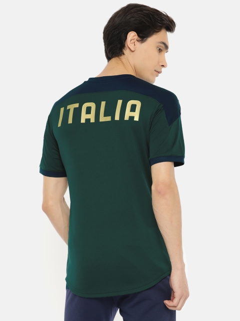 

Puma Men Olive Green Solid Slim Fit Round Neck Drycell FIGC Training T-shirt