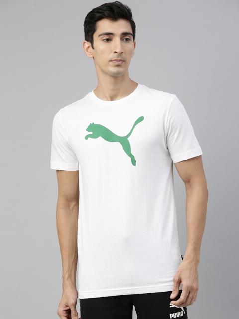 

Puma Men White Brand Logo Printed Round Neck T-shirt