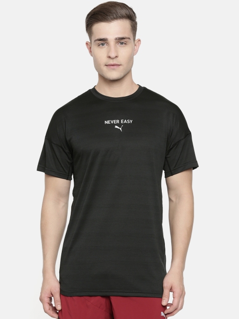 

Puma Men Black Solid GetFast Q4 Round Neck Drycell Running T-shirt