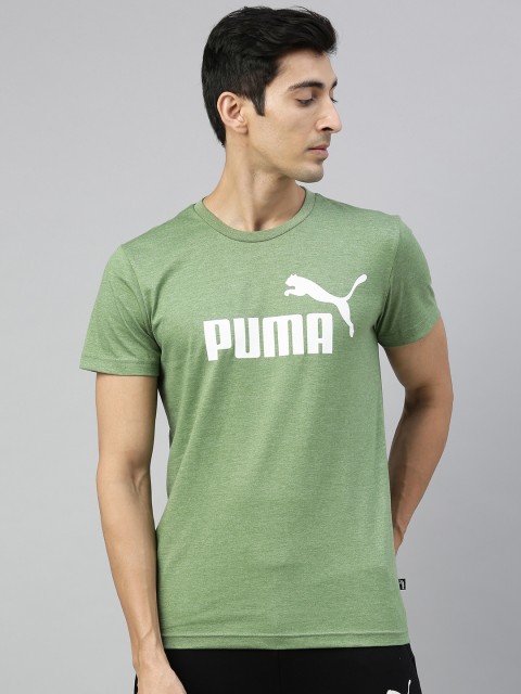 

Puma Men Green Brand Logo Printed Round Neck Sports T-shirt
