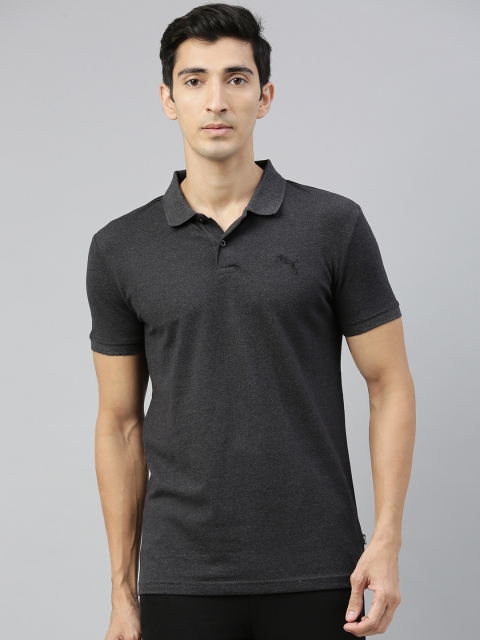 

Puma Men Charcoal Grey Solid Slim Fit ESS Pique Polo Collar T-shirt