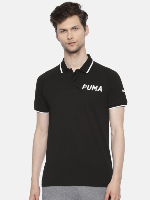 

Puma Men Black Solid dryCELL Modern Sports Slim Fit Polo Collar T-shirt