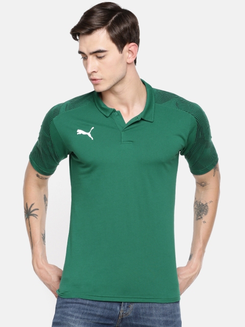 

Puma Men Green Solid Polo Collar Slim Fit CUP Sideline T-shirt