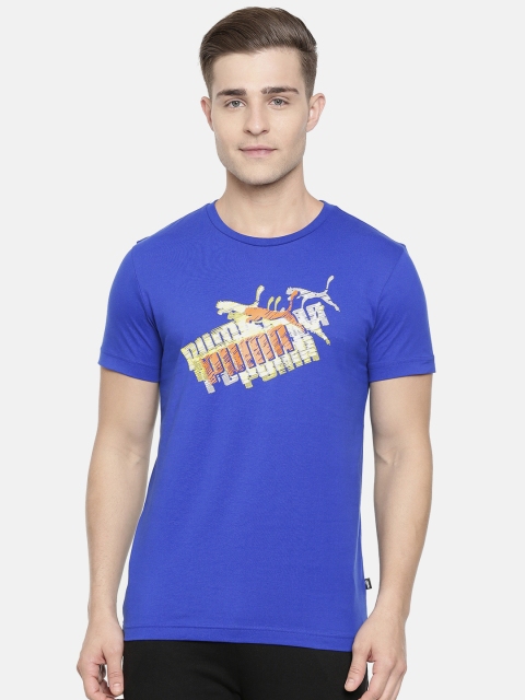 

Puma Men Blue Graphic Printed Round Neck T-shirt