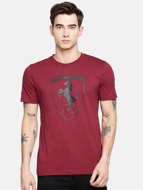 

PUMA Motorsport Men Maroon Printed Ferrari Big Shield Round Neck T-shirt