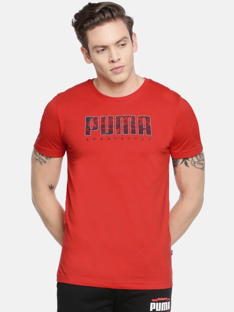 

Puma Men Red Printed Graphic Round Neck T-shirt