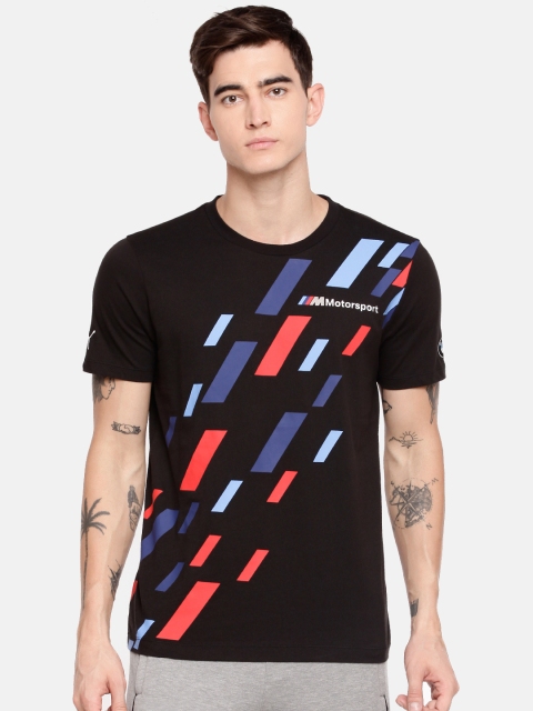 

PUMA Motorsport Men Black & Blue Graphic Printed BMW MMS Round Neck T-shirt