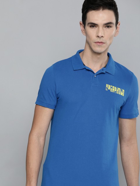 

Puma Men Blue & Yellow Printed Polo Collar T-shirt