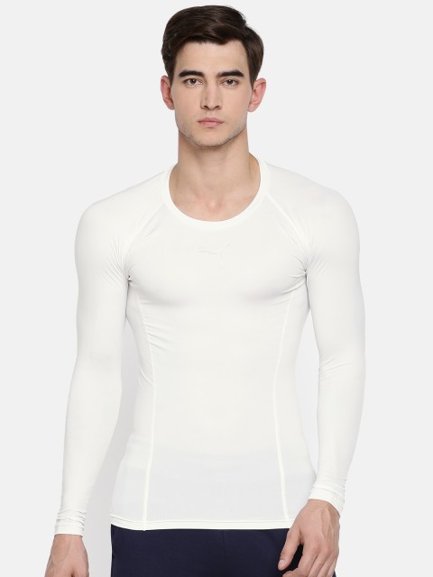 

Puma Men White Solid Round Neck DryCELL LIGA Baselayer T-shirt