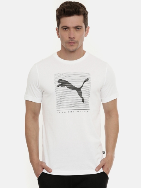 

Puma Men White Printed Round Neck Graphic IV T-shirt