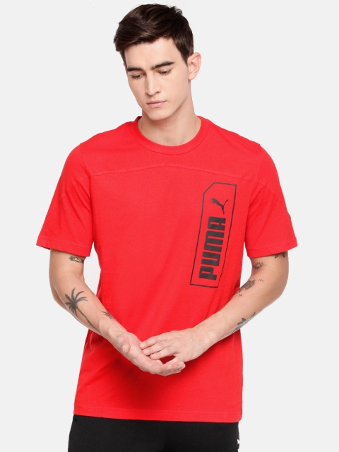 

Puma Men Red Printed Round Neck T-shirt