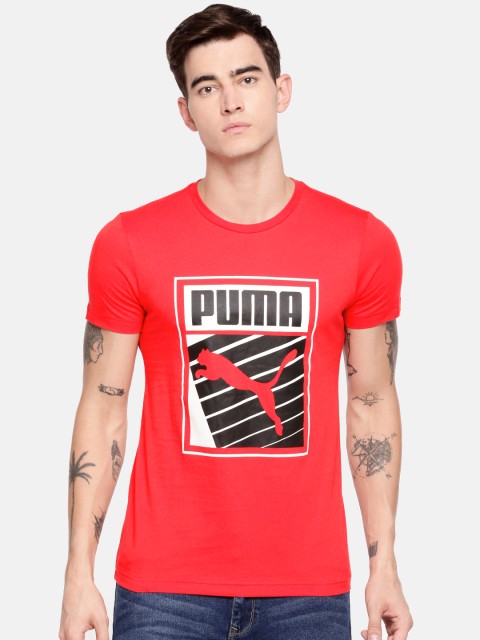 

Puma Men Red Printed Round Neck T-shirt