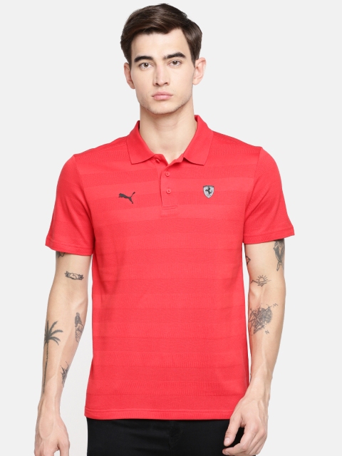 

PUMA Motorsport Men Red Printed Ferrari Rosso Corsa Polo Collar T-shirt