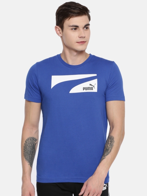 

Puma Men Blue Printed Graphic IX Round Neck T-shirt
