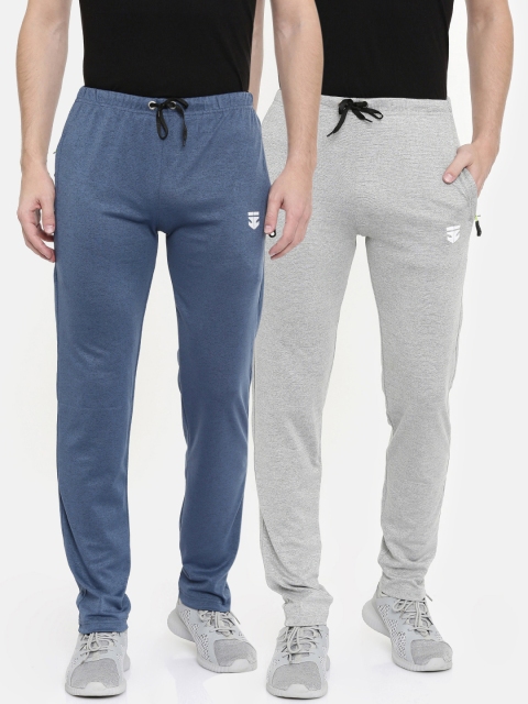 

Sports52 wear Men Pack of 2 Charcoal Grey & Black Regular Fit Track Pants, Blue