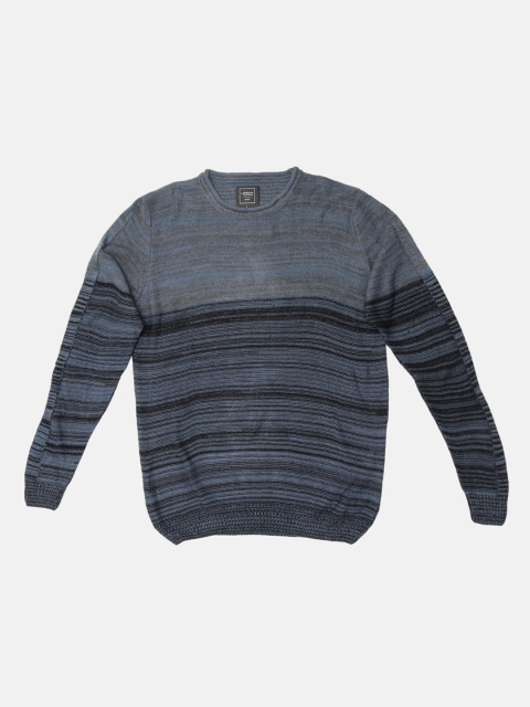 

Blackberrys Men Blue Self Design Pullover Sweater
