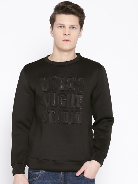 

Blackberrys Men Black Self Design Sweatshirt