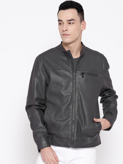 

Blackberrys Men Charcoal Grey Self Design Tailored Jacket