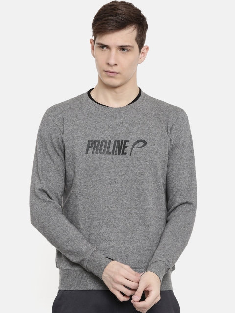 

Proline Active Men Grey Melange Solid Sweatshirt