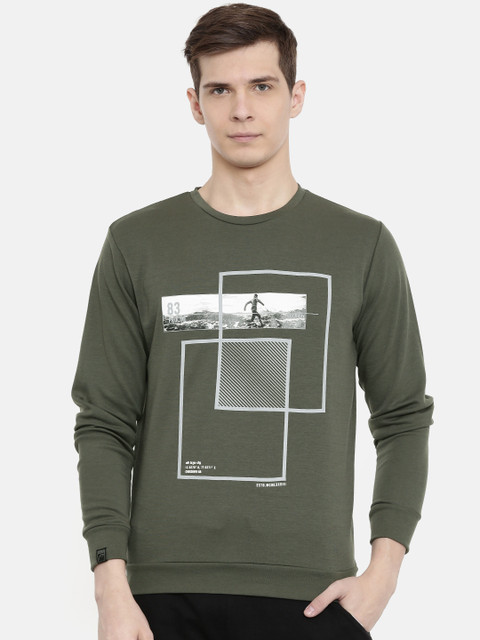 

Proline Active Men Olive Green Prodry Printed Sweatshirt
