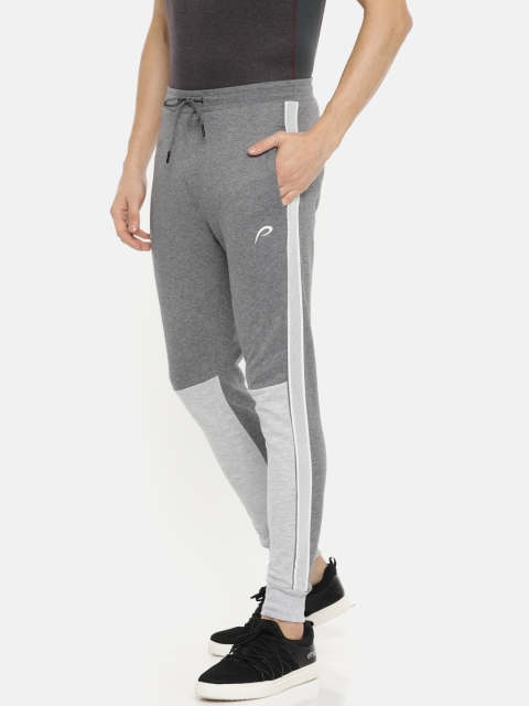 

Proline Men Grey Melange Colourblocked Slim Fit Joggers