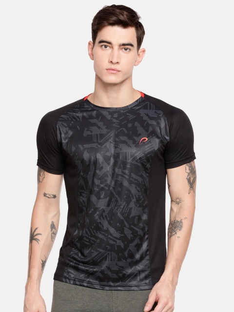 

Proline Active Men Black Printed R-Elan Pro - Dry Round Neck T-shirt