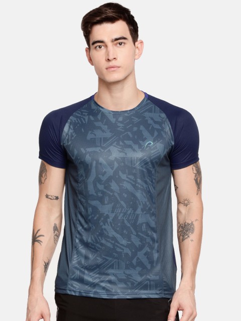 

Proline Active Men Blue Printed Round Neck PRO-DRY Sports T-shirt