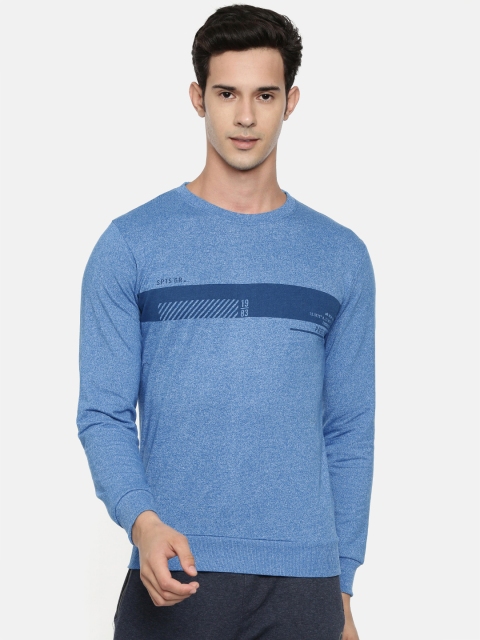 

Proline Active Men Blue Melange Solid Sweatshirt