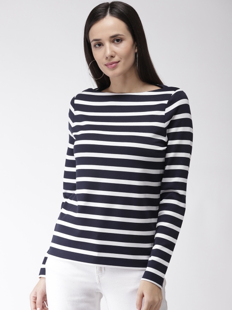 

Marks & Spencer Women Navy Blue & White Striped Top