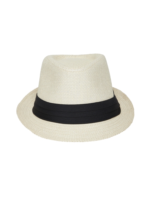 

Alvaro Castagnino Men Cream-Coloured Fedora Hat
