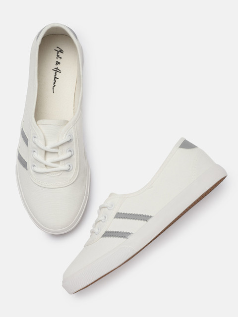 

Mast & Harbour Women White Solid Sneakers