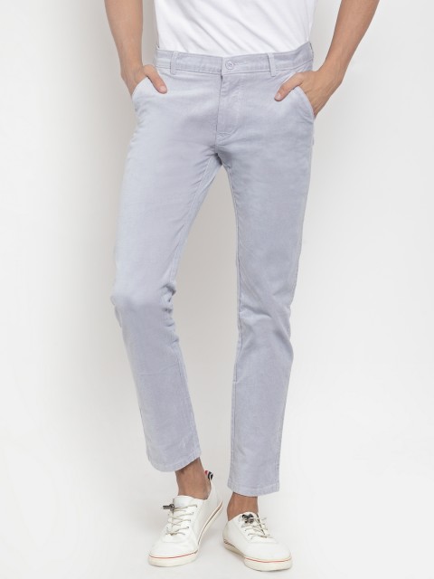 

Rodamo Men Grey Slim Fit Self Design Regular Trousers
