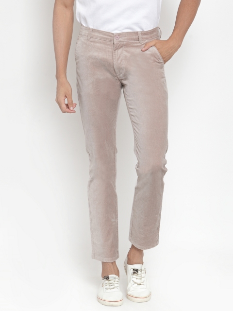 

Rodamo Men Beige Slim Fit Self Design Regular Trousers