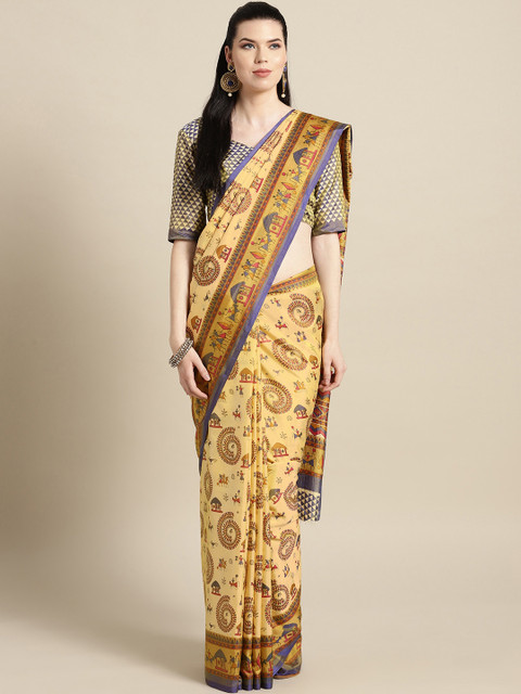 

Saree mall Beige & Grey Printed Saree