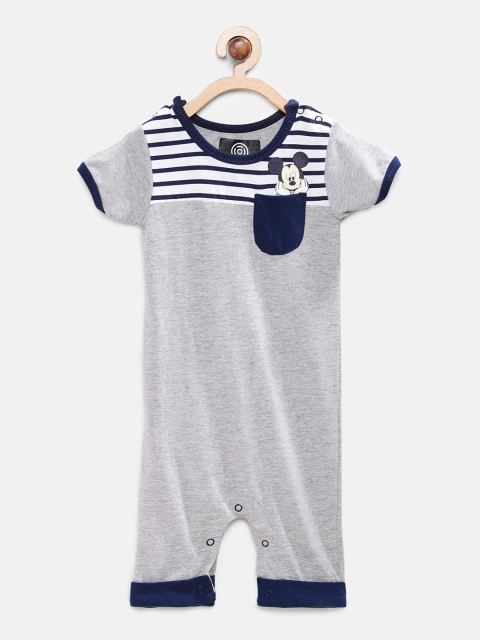 

TAMBOURINE Boys Grey Solid Romper