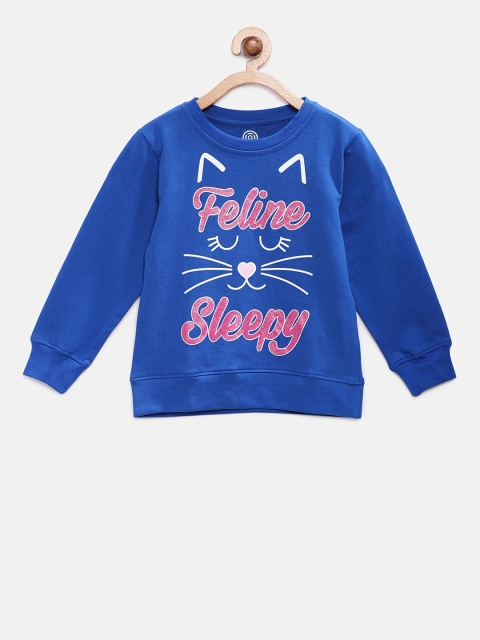 

TAMBOURINE Girls Blue Printed Sweatshirt